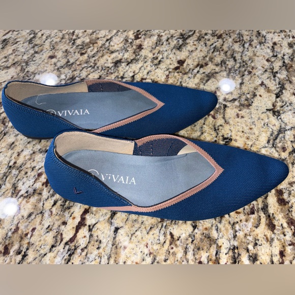 VIVAIA Knit Pointed-Toe Flats Blue & Blush EU 41 | US 10–10.5 - Picture 3 of 7